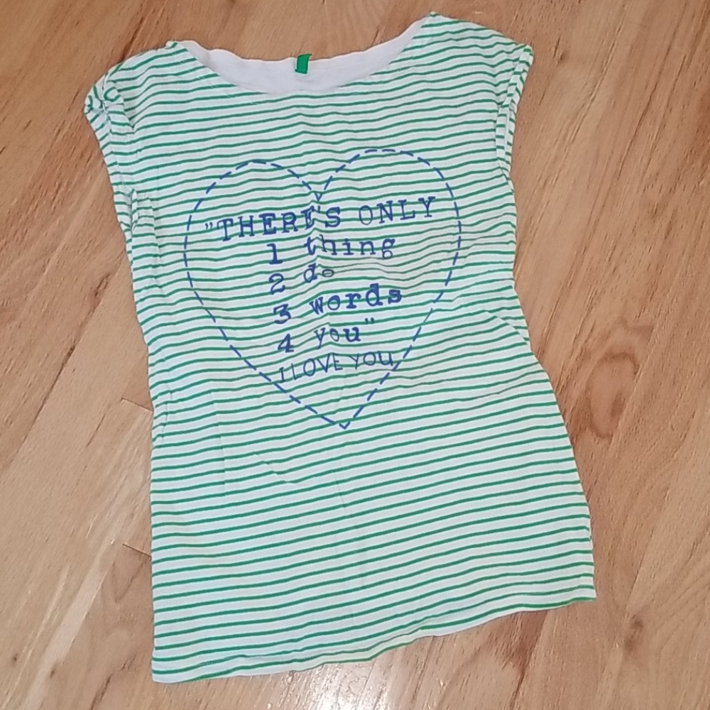 Benetton Girl's Striped S/S Tunic Tee